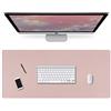 MaoXinTek Grande Sottomano Tappetino per Mouse Pad 90 x 40 cm in Pelle PU, Antiscivolo Scrivania Protezione Impermeabile Sottomano Protector Copri per Ufficio e Casa,Thin Dual-sided (Rosa/Argento)