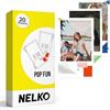 Nelko 52,3x90mm Carta Fotografica Premium, Pacco da 20 Vera Carta per Stampante Pocket PP01, Sticky Back Picture Paper, Compatible with Nelko PP01 Photo Printer, Easy to Peel Off, Pop Fun