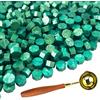 Tomgenrine Kit Sigillo Cera Tomgenrine - 600 Perline Ceralacca, Cucchiaio, per Inviti Matrimonio/Lettere ( Verde pino）