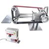 LLOOPK Levigatrice elettrica, Levigatrice a nastro 750W a 1200x50mm a Macchina for lucidatura a velocità variabile Rettificatrice Taglierina for affilare i bordi