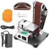 LLOOPK Levigatrice elettrica, Mini macchina a nastro elettrica miniaturizzata verticale da tavolo multifunzionale Smerigliatrice angolare fissa for lucidatrice fai-da-te(Stand)