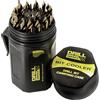 Drill America GSC ZMGSC29J-PC - Set di 29 punte per trapano a gradini in cobalto con finitura in ossido d'oro, per foratura in acrilico, acciaio, metalli duri, misure da 1/16 a 1/2 x 64ths, serie