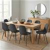 MEUBLE COSY Set di 8 Sedie da Pranzo Scandinavo Imbottito Senza Braccioli con Schienale, in Tessuto, per Cucina Sala Soggiorno, fino a 120 kg, Grigio