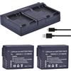 CQJFCYBRA Batteria E Caricatore Doppio DMW-BLC12 DMW-BLC12E DMCBLC12 Da 1400 MAh, Compatibile Con Panasonic, For FZ1000, FZ200, FZ300, G5, G6, G7, GH2, DMC-GX8