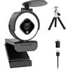 MOOILKO Webcam HD 1080P 60FPS USB con fotocamera Web ad anello luminoso copertura for la privacy del microfono inclusa for conferenze, streaming live, registrazione Lavoro d'ufficio