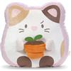NICI mymochi 62390 Angy Peluche a forma di gatto con vaso di fiori, morbido ed elegante pupazzo da coccolare o usare come accessorio, per adulti e bambini, 35 x 33 x 12 cm, bianco