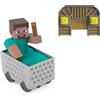 Mattel Minecraft - Minecart RC con Steve, carrello da miniera telecomandato con personaggio Steve e design pixelato, turbo boost con acrobazia in impennata e torcia luminosa, 6+ anni, JMT40