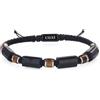 COAI Bracciale Uomo Pietre Grezze e Acciaio Inox, Bracciale Tormalina Nera e Occhio di Tigre da Uomo