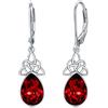 VONALA Orecchini a forma di nodo celtico per San Valentino, in argento Sterling 925, con pietra portafortuna e chiusura a monachella, orecchini a goccia, gioielli celtici, regalo di San Valentino per