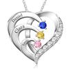Easycosy Collana Personalizzata con Nome Inciso, Ciondolo Mamma a Cuore Personalizzato, Collana da Donna in Argento 925, Idee Regalo per Donna, Amica, Lei, Bambina(3 nomi)