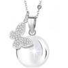 MAMIJUX Chiama Angeli Farfalla Cristalli Mamma Idea Regalo Gravidanza Collana Donna Richiamo degli Angeli Catenina Acciaio