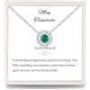 Qings Collana con Pietra Portafortuna Donna: Argento Sterling 925 Maggio Birthstone Smeraldo Collane Collana con Rotonda Pendente Collana, Regali di Gioielleria di Festa della Mamma per Madre Moglie