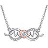 VONALA Collana da donna con ciondolo a forma di mamma, per mamma, mamma, nonna, moglie di figlia, 20mm, Argento sterling, Zirconia cubica