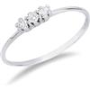GV GIOIELLI DI VALENZA Anello Trilogy lineare in Oro bianco 18k con Diamanti.