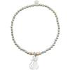 I Giampini Bracciale Elastico in Argento 925 con Pendente Gatto e Zirconi, 17-19 cm