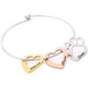 ALMENDRA Bracciale da donna personalizzato con incisione cuore con nome famiglia braccialetto personalizzabile regalo festa della mamma figli iniziale data nascita acciaio (Cuori zampa)