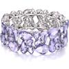 EVER FAITH Bracciale da donna Art Deco Prom Gioielli Ovali Teardrop Cristallo Elastico Matrimonio Sposa Stretch per Festa della Sposa, Cristallo