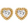 Breil, Collezione Gem, Orecchini Donna a Lobo in Acciaio IP Gold, con Cristallo a Forma di Cuore, Chiusura a Farfalla, Diametro 6,5 mm, Idea Regalo Donna