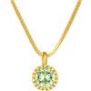 Sakrami Collana Punto Luce Argento 925 Dorato con Zircone Colorato Rosa Lilla Lime Bianco, Catena Veneziana, Scatola Personalizzata, Donna Ragazza, Idea Regalo Compleanno Comunione (Lime)