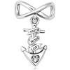 FGT Faith Hope Love Cross Anchor Bow Charm per bracciali, collane, ciondoli compatibile con braccialetti Pandora con zirconia cubica rossa trasparente, Zirconia cubica, Nessuna pietra preziosa