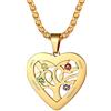 Suplight Collana Donna Oro con Albero della Vita Cuore Collana Personalizzata con Pietra di Nascita e Nome in Acciaio Inossidabile Regalo Donna e Ragazza