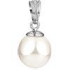 MATERIA by Matthias Wagner Materia, ciondolo da donna con perle bianche o grigie 12 mm, in argento sterling 925 rodiato con perla di conchiglia, 24 Millimeter, Perla di conchiglia Rodiato (protezione antiossidante) 3 zirconi