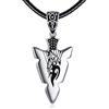 VONALA Collana con punta di freccia, in argento Sterling 925, con ciondolo a forma di lupo, leone, vichingo, idea regalo per uomo e donna, One Size, Argento sterling, Non pietra preziosa
