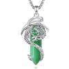 EUDORA Harmony Ball Collana con Drago avventurina per Donna Uomo, Prisma Esagonale Amuleto di Energia di Cristallo Placcato Argento Rame Drago Ciondolo Gioielli Regalo per Moglie Marito, 22+24