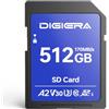 DIGIERA Scheda di Memoria SDXC UHS-I LS100 da 512 GB - Fino a 170 MB/s, C10, U3, V30, 4K UHD, per Computer, Fotocamere Digitali, Dispositivi Home Theatre, Navigatori Auto (Confezione da 1)