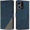 SONWO Cover per Oppo Reno 7 4G / F21 PRO 4G / Reno 8 4G / F21S PRO 4G Custodia, Flip Caso in PU Pelle Case Cover Premium Portafoglio Custodia per Oppo Reno 7 4G / Reno 8 4G, Blu