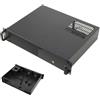 ECUTEE Scatola Rack 2U 14″ Custodia per Server, Chassis Rackmount Rack Case per 3 x 3,5 HDD, 1 SSD da 2,5, Supporta Schede Madri Mini ITX e Micro ATX, Nero