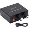 HuadZhylyx Distributore audio attivo a 2 vie, mini amplificatore 1 ingresso 2 uscite, splitter audio da 3,5 mm con controllo del volume indipendente, doppia uscita HiFi per cuffie e