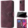 CaseGla Cover per Oppo A54 5G / A74 5G, Borgogna | Blocco RFID, Portafoglio Pelle PU, Flip Libro, Porta Carte, Magnetica Libretto, Antiurto Protezione Completa