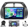 Hikity 4+128G Autoradio Android per Toyota RAV4 2001-2006 Wireless Carplay 9''Incell Schermo per Auto Android Auto WiFi Touchscreen Bluetooth5.0 GPS Retrocamera