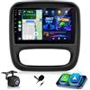 NHOPEEW Autoradio 8 Core 6+128G Android per Renault Trafic 2014-2021/Opel Vivaro 2014-2018 con Carplay wireless e Android Auto DSP Wifi GPS Comandi al volante Vista panoramica a 360
