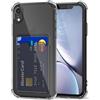 Svanove per iPhone XR Custodia con Slot, Trasparente con Porta Carte Fotocamera Case Protettiva, Sottile Protezione Silicone Portafoglio Cover Antiurto Slim Custodia, Nero