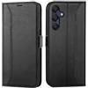 Verco Custodia per cellulare Samsung Galaxy A35 5G, custodia a portafoglio premium per Samsung A35 5G, custodia a libro, nera
