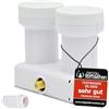 RED OPTICUM LMP 04H Monoblock Single LNB 0.1dB - LNB doppia testa per 1 partecipante e 2 Satelliti con DiseqC integrato - 3D UHD 4K Ready - Monoblock LNB Astra Hotbird