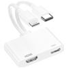 BAOYUANDA Adattatore HDMI per iPhone, USB-C Lightning 2 in 1, adattatore AV digitale 4K, cavo di sincronizzazione con porta di ricarica rapida, Plug & Play, per iPhone 15, 16, 14, 13, 12, 11, iPad su