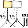 Ci-Fotto 20W Luce Foto-video LED 2-Pack, Ci-Fotto Luci Continua Dimmerabile LED Bi-colore 2800-6500K, 175cm Kit di Illuminazione Fotografica CRI 97+ 2000LM per Studi, Registrazione Video YouTube TikTok