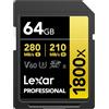 Lexar Gold Series Professional - Scheda di memoria SDXC UHS-II da 1800 x 64 GB