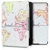 kwmobile Custodia eReader Compatibile con Amazon Kindle Paperwhite (2012-2017) Cover - eBook Reader Flip Case - nero/multicolore - Mappa del mondo