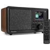 Audizio Padova - Radio da cucina DAB con telecomando, retro DAB con Bluetooth, FM, display a colori TFT, 60 preset, 40 Watt, USB, lettore MP3, sveglia, colore legno marrone