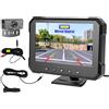 OiLiehu Kit Sistema Telecamere Backup Cablate, Monitor HD 1080P 5 Pollici Telecamera Posteriore per Visione Notturna Infrarossi Impermeabile IP68, Telecamera Retromarcia con linea Ausiliaria per Retromarcia