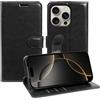 Fertuo Cover per iPhone 16 Pro, Antiurto Custodia a Libro Portafoglio in Pelle Flip Case Sottile con Porta Carte, Chiusura Magnetica e Supporto [Interna in Silicone Morbido], Nero