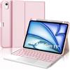 WINCHKING Cover Tastiera per iPad Air 11 M4 2026/M3 2025/M2 2024 con Touchpad, Italiano QWERTY, Custodia con Bluetooth Rimovibile Retroilluminata Tastiera per iPad Air 11 Pollici M4/M3/M2, Rosa chiaro