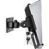 Keuvirya Supporto da parete per tablet, adatto per tablet da 7 a 11 pollici, con serratura di sicurezza antifurto e chiave, supporto girevole articolato per modalità verticale e orizzontale (nero)
