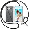 ISOI Cover con Cordino per Realme 16 Pro Plus 5G, Custodia Trasparente con Collana Tracolla Laccio Collo Ultra Sottile Morbido TPU Silicone Antiurto AntiGraffio Case, Nero