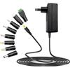 afhgdjr Alimentatore di rete 12 V, 3 A, 36 W, 12 V, 1 A, 2 A, 3 A, AC DC, con 8 connettori DC, alimentatore per strisce LED, CCTV, fotocamera LCD, monitor router e TV box, 3000 mA max