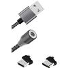 K-S-Trade Cavo di Ricarica Magnetico di Alta qualità Cavo di Sincronizzazione Cavo Dati Compatibile con Samsung Galaxy A33 5G con Connettore USB Tipo C E Connettore Micro USB 2A Fino A 480mbps